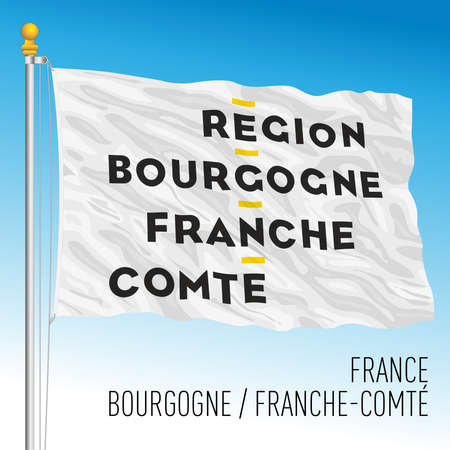 Bourgogne (Burgundy) - Franche Comte regional flag, France, European Union, vector illustrationのイラスト素材