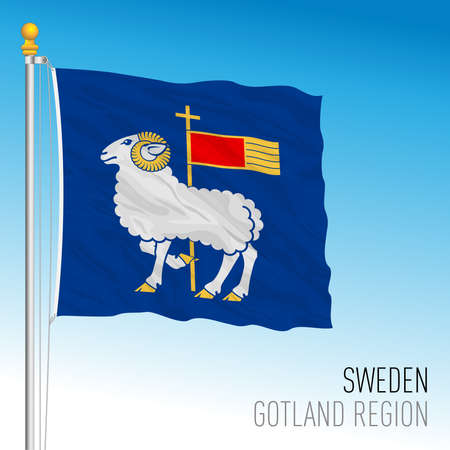 Gotland regional flag, Kingdom of Sweden, vector illustrationのイラスト素材