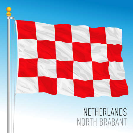 North Brabant provincial flag, Netherlands, European Union, vector illustrationのイラスト素材