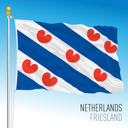 Friesland provincial flag, Netherlands, European Union, vector illustrationのイラスト素材