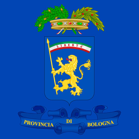 Bologna, Italy, coat of arms of the provincial territory, Emilia Romagna region, Italy, vector illustrationのイラスト素材