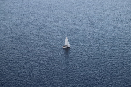 Sailboat in the sea, european mediterranean landscapeの写真素材