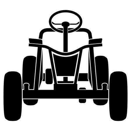 Pedal cars for competitions for children and young people, front view, silhouette, vector illustrationのイラスト素材