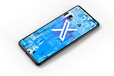 United States, July 26 2023, new logo brand Twitter with new X-shaped graphics on the mobile phone...