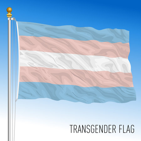 Transgender movement waving flag, international symbol, vector illustrationのイラスト素材