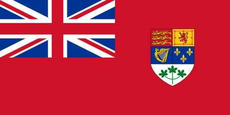Canada historical flag 1921 - 1957, red ensign with coat of arms, vector illustrationのイラスト素材