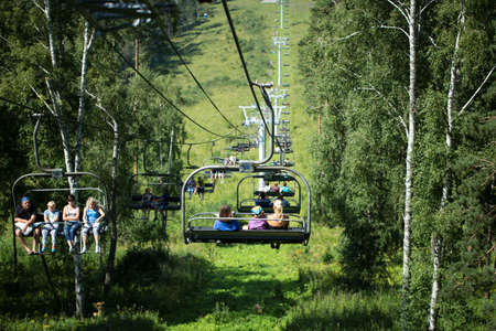 The ski lift in the Altai mountains