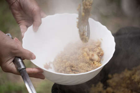 Pilaf, cooked outdoors photo for you