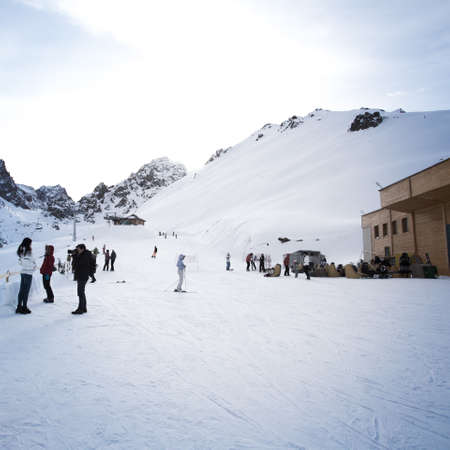 Recreation area for skiers and snowboarders photo for youのeditorial素材
