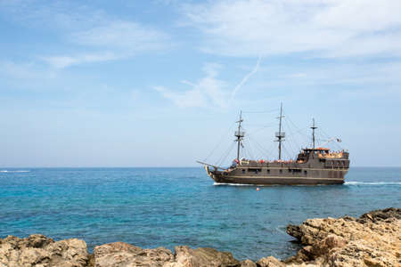 A big beautiful ship in the sea, Cyprus
