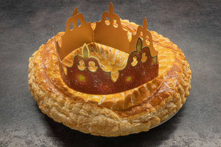 Preparation of a chocolate King cakeの写真素材