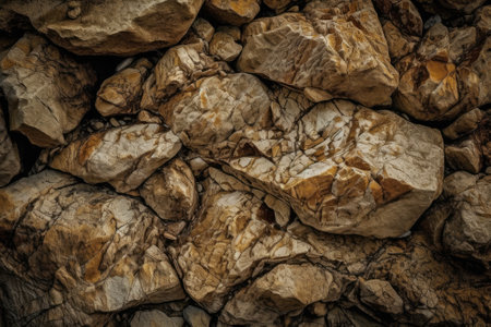 Background of stone wall texture. Rock texture background. Close up. Ai generatedの素材