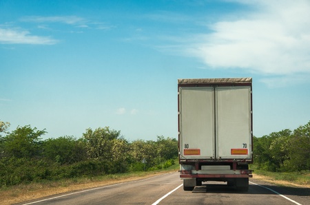 Freight transportation on lane highwayの写真素材