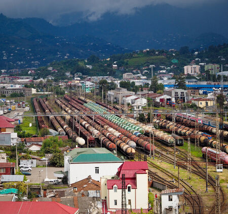 Transportation and logistic terminal in the seaportの写真素材