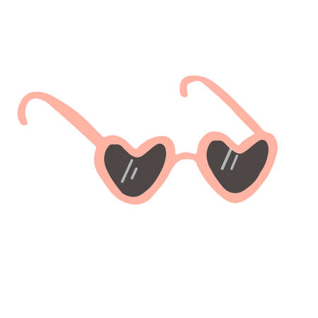 Pretty heart shaped sunglasses with pink rimのイラスト素材