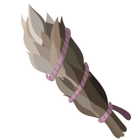 Simple green smudge stick on white backgroundのイラスト素材