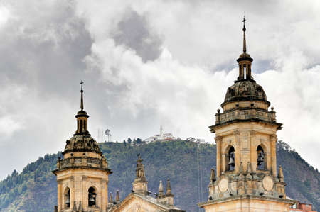 Bogota Cathedral with Monserrateの写真素材