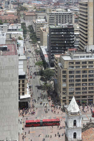 Bogota 7th avenue from Jimenez to Plaza Bolivarのeditorial素材