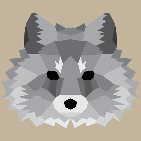 Gray low poly fox. Nice geometric art