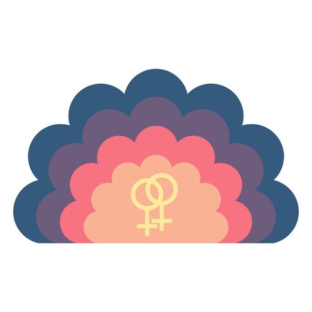 Pastel lesbian symbol. Nice and simple illustrationのイラスト素材