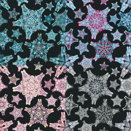 Set of star-like seamless patterns. Nice hand-drawn illustrationのイラスト素材