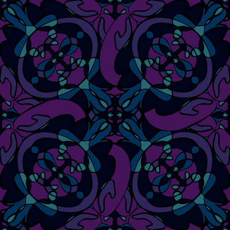 Elegant seamless pattern with Mandala-like elements. Nice and colorful vector illustrationのイラスト素材