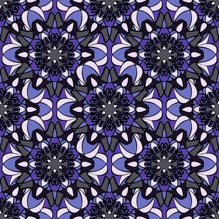 Elegant seamless pattern with Mandala-like elements. Nice and colorful vector illustrationのイラスト素材