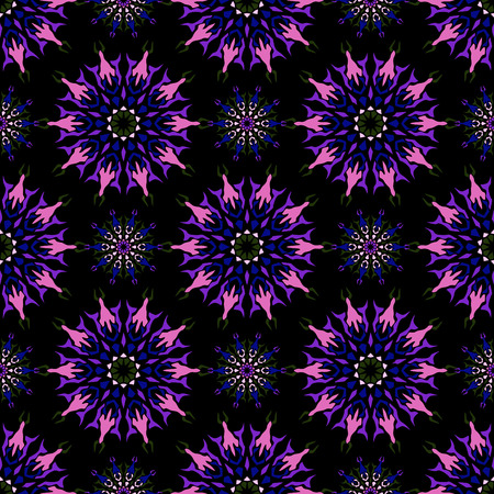 Elegant seamless pattern with Mandala and floral elements.Nice hand-drawn illustrationのイラスト素材