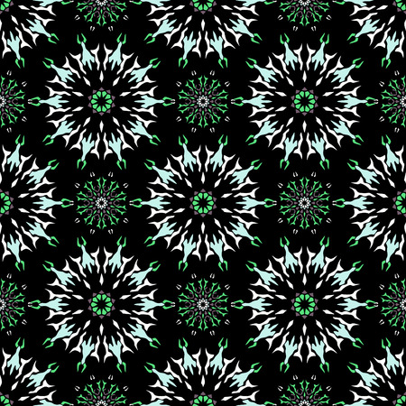 Elegant seamless pattern with Mandala and floral elements.Nice hand-drawn illustrationのイラスト素材