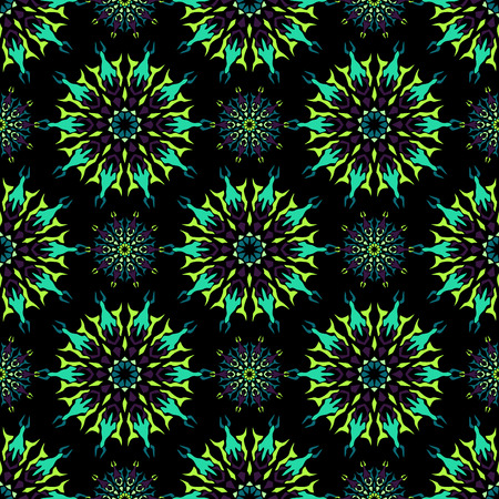 Elegant seamless pattern with Mandala and floral elements.Nice hand-drawn illustrationのイラスト素材