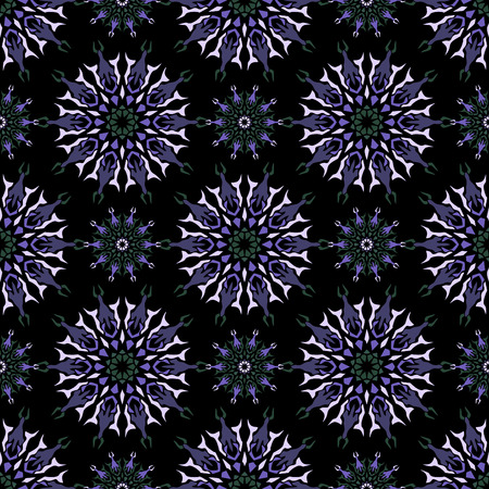 Elegant seamless pattern with Mandala and floral elements.Nice hand-drawn illustrationのイラスト素材