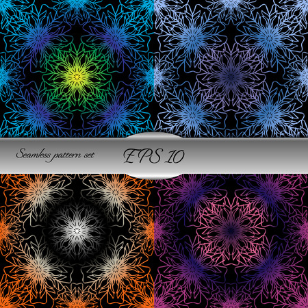 Set of lace-like seamless patterns. Nice hand-drawn illustrationのイラスト素材