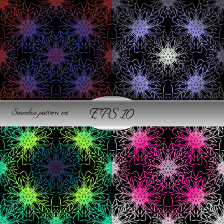 Set of lace-like seamless patterns. Nice hand-drawn illustrationのイラスト素材