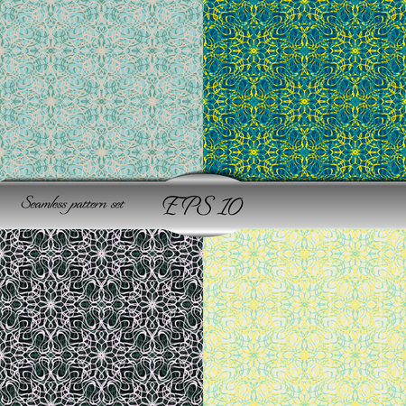 Set of lace-like seamless patterns. Nice hand-drawn illustrationのイラスト素材