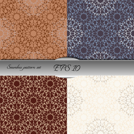 Set of lace-like seamless patterns. Nice hand-drawn illustrationのイラスト素材