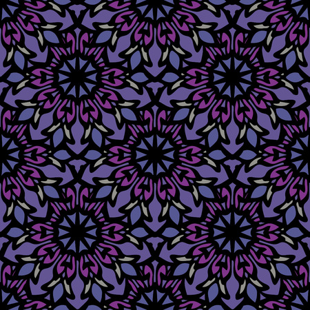 Elegant seamless pattern with Mandala and floral elements. Nice hand-drawn illustrationのイラスト素材