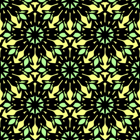 Elegant seamless pattern with Mandala and floral elements. Nice hand-drawn illustrationのイラスト素材