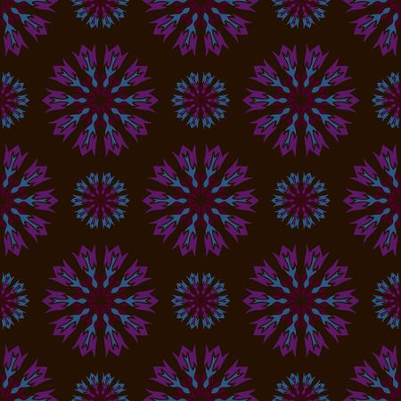 Elegant seamless pattern with Mandala and floral elements. Nice hand-drawn illustrationのイラスト素材