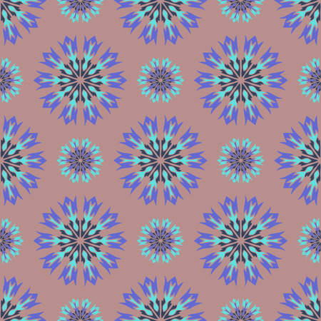 Elegant seamless pattern with Mandala and floral elements. Nice hand-drawn illustrationのイラスト素材