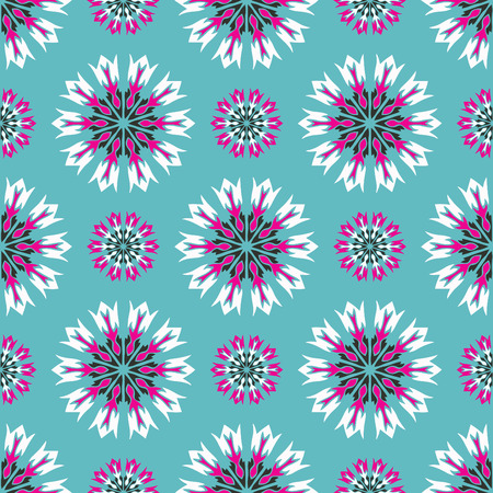 Elegant seamless pattern with Mandala and floral elements. Nice hand-drawn illustrationのイラスト素材