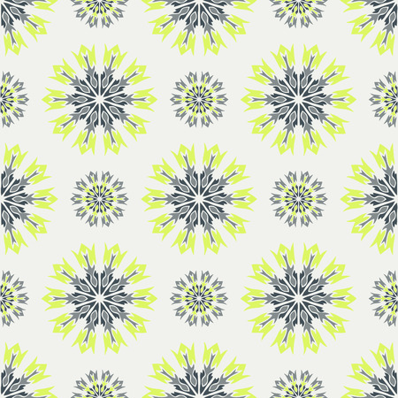 Elegant seamless pattern with Mandala and floral elements. Nice hand-drawn illustrationのイラスト素材