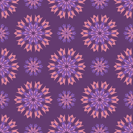 Elegant seamless pattern with Mandala and floral elements. Nice hand-drawn illustrationのイラスト素材