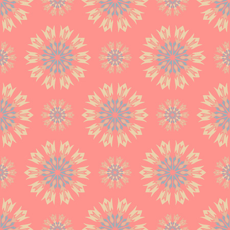 Elegant seamless pattern with Mandala and floral elements. Nice hand-drawn illustrationのイラスト素材