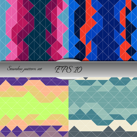 Set of elegant geometric seamless patterns. Nice vector artworkのイラスト素材