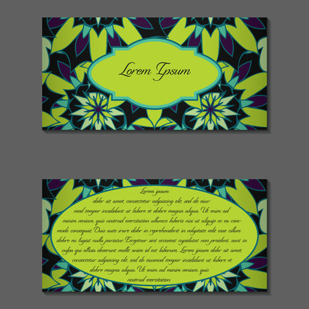 Elegant two sides of brochures. Nice hand-drawn illustrationのイラスト素材