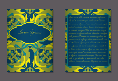 Elegant two sides of brochures. Nice hand-drawn illustrationのイラスト素材