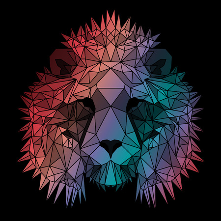 Beautiful geometric lion. Nice polygonal vector illustrationのイラスト素材