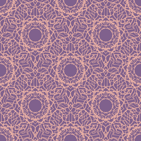 Elegant seamless pattern with Mandala and floral elements. Nice hand-drawn illustrationのイラスト素材