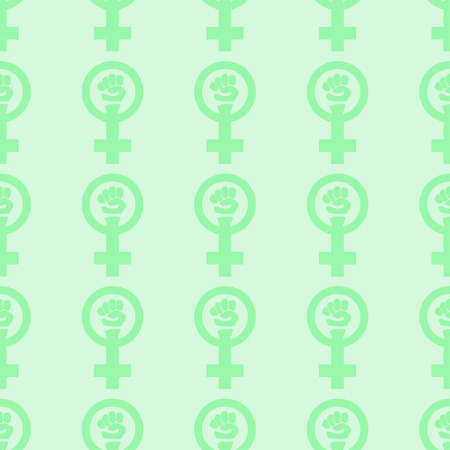 Simple feminist seamless pattern. Venus mirror and fist sign. Nice vector illustrationのイラスト素材