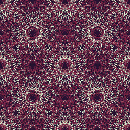 Elegant seamless pattern with Mandala and floral elements. Nice han-drawn vector illustrationのイラスト素材